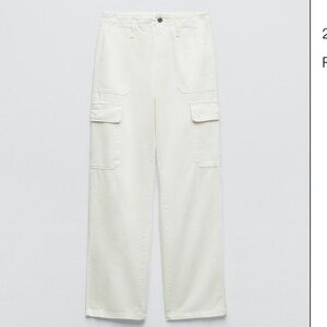 zara white cargo pants